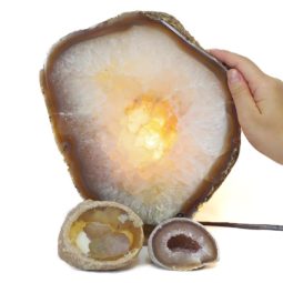1.9kg Sliced Brazilian Crystal Agate Lamp Set 3 Pieces S469 6 Sliced Brazilian Crystal Agate Lamp Set 3 Pieces S469-1