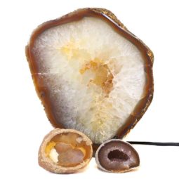 Sliced Brazilian Crystal Agate Lamp Set 3 Pieces S469