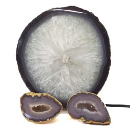 Sliced Brazilian Crystal Agate Lamp Set 3 Pieces S472