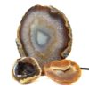 Sliced Brazilian Crystal Agate Lamp Set 3 Pieces S474