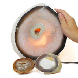 1.8kg Sliced Brazilian Crystal Agate Lamp Set 3 Pieces S476 6 Sliced Brazilian Crystal Agate Lamp Set 3 Pieces S476-1