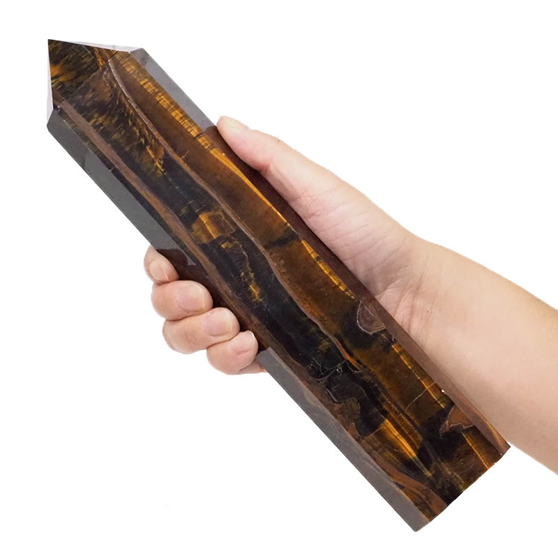 0.94kg Natural Tiger Eye Terminated Point DS1424 4 Tiger Eye Terminated Point DS1424 | Himalayan Salt Factory