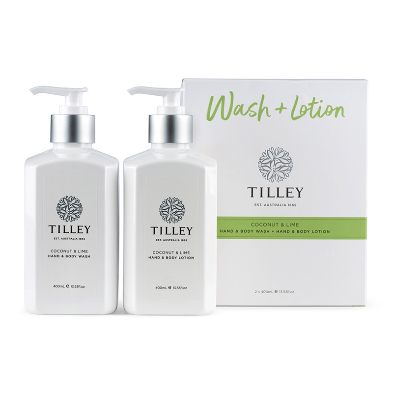 Tilley Coconut & Lime Body Wash & Lotion Twin Pack 2x400ml 3 Tilley Coconut Lime Body Wash and Lotion Twin Pack 2x400ml