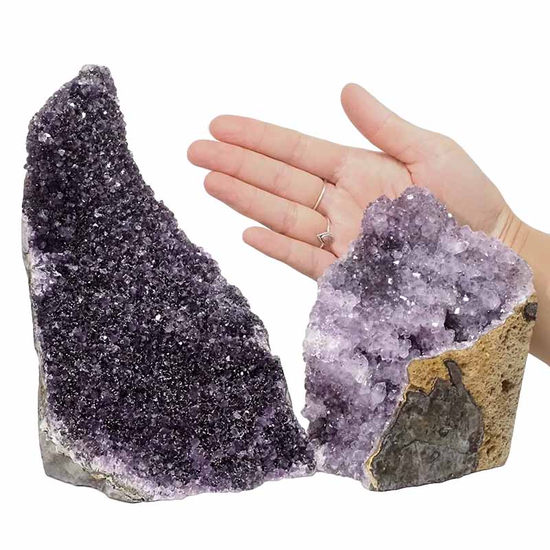 2.90kg Amethyst Crystal Geode Specimen Set 2 Pieces DN836 4 Amethyst Crystal Geode Specimen Set 2 Pieces DN836 | Himalayan Salt Factory