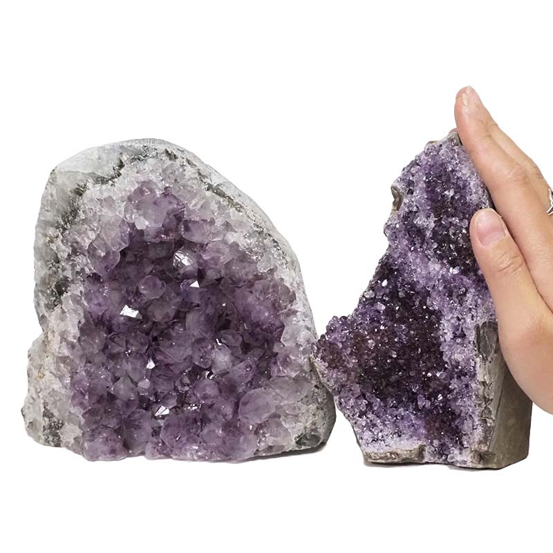 3.12kg Amethyst Crystal Geode Specimen Set 2 Pieces DN838 4 Amethyst Crystal Geode Specimen Set 2 Pieces DN838 | Himalayan Salt Factory