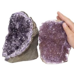 2.59kg Amethyst Crystal Geode Specimen Set 2 Pieces DN839 5 Amethyst Crystal Geode Specimen Set 2 Pieces DN839 | Himalayan Salt Factory