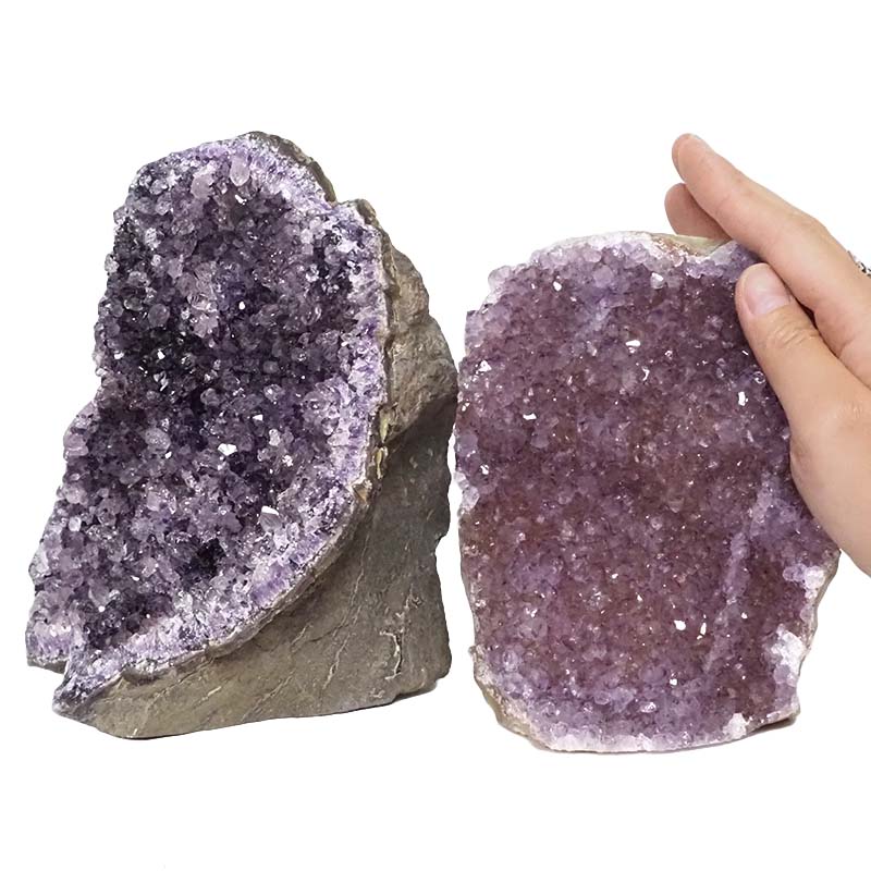 2.59kg Amethyst Crystal Geode Specimen Set 2 Pieces DN839 4 Amethyst Crystal Geode Specimen Set 2 Pieces DN839 | Himalayan Salt Factory