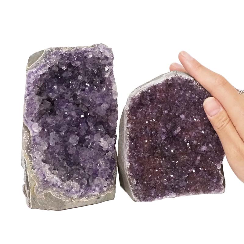 2.17kg Amethyst Crystal Geode Specimen Set 2 Pieces DN930 4 Amethyst Crystal Geode Specimen Set 2 Pieces DN930 | Himalayan Salt Factory
