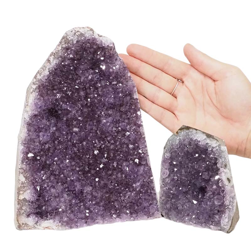 3.06kg Amethyst Crystal Geode Specimen Set 2 Pieces DN938 4 Amethyst Crystal Geode Specimen Set 2 Pieces DN938 | Himalayan Salt Factory