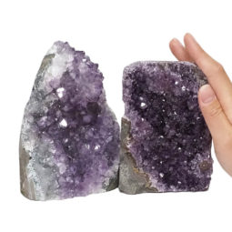 Amethyst Crystal Geode Specimen Set 2 Pieces DN955 | Himalayan Salt Factory