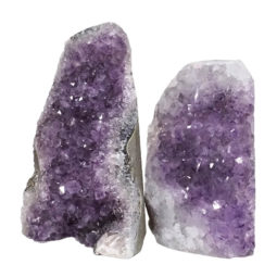 Amethyst Crystal Geode Specimen Set 2 Pieces DN958 | Himalayan Salt Factory