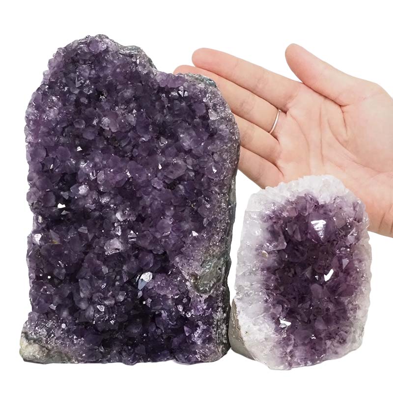 2.59kg Amethyst Crystal Geode Specimen Set 2 Pieces DN965 4 Amethyst Crystal Geode Specimen Set 2 Pieces DN965 | Himalayan Salt Factory