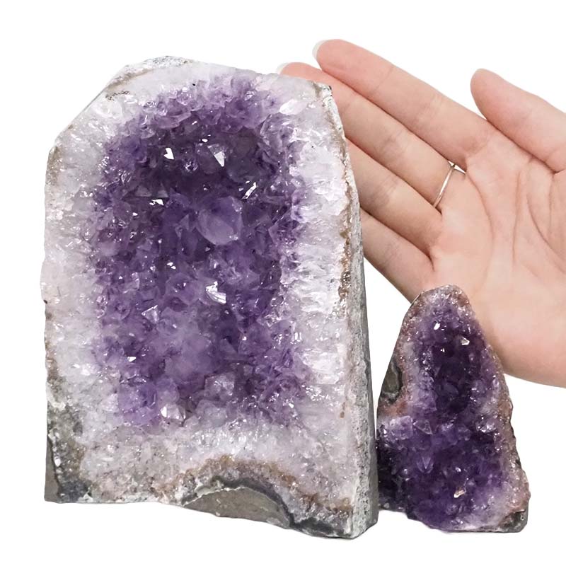 2.20kg Amethyst Crystal Geode Specimen Set 2 Pieces DN970 4 Amethyst Crystal Geode Specimen Set 2 Pieces DN970 | Himalayan Salt Factory