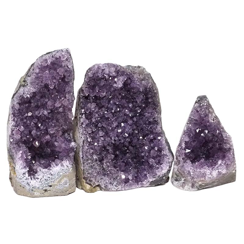 2.35kg Amethyst Crystal Geode Specimen Set 3 Pieces DN973 3 Amethyst Crystal Geode Specimen Set 2 Pieces DN973 | Himalayan Salt Factory