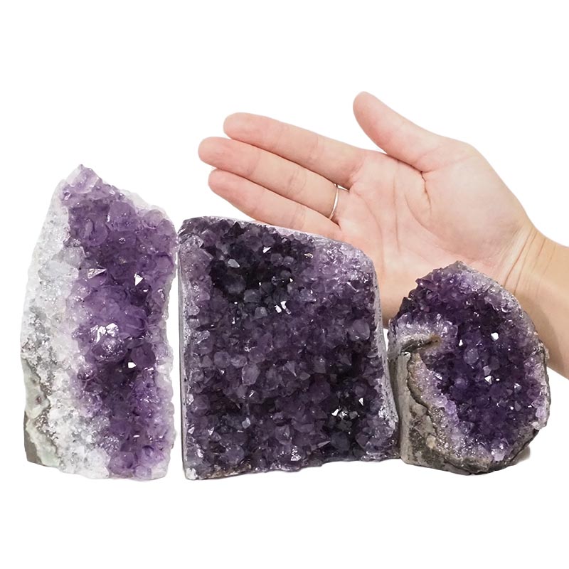 2.22kg Amethyst Crystal Geode Specimen Set 3 Pieces DN975 4 Amethyst Crystal Geode Specimen Set 2 Pieces DN975 | Himalayan Salt Factory