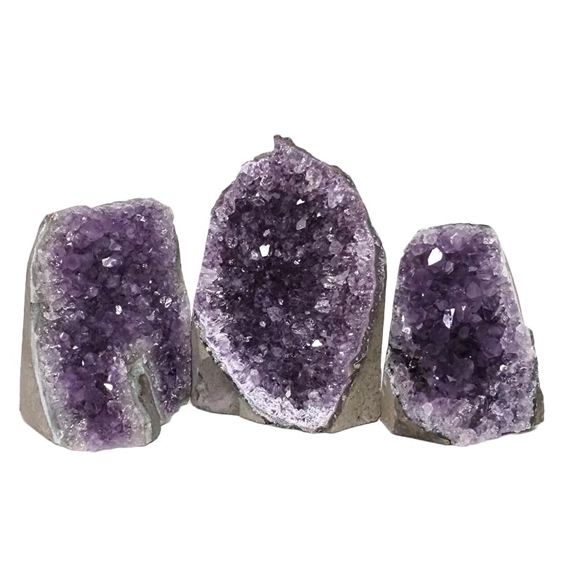 2.07kg Amethyst Crystal Geode Specimen Set 3 Pieces DN976 3 Amethyst Crystal Geode Specimen Set 2 Pieces DN976 | Himalayan Salt Factory