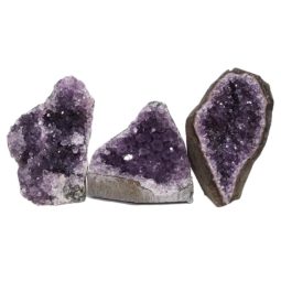 Amethyst Crystal Geode Specimen Set 3 Pieces DN844 | Himalayan Salt Factory