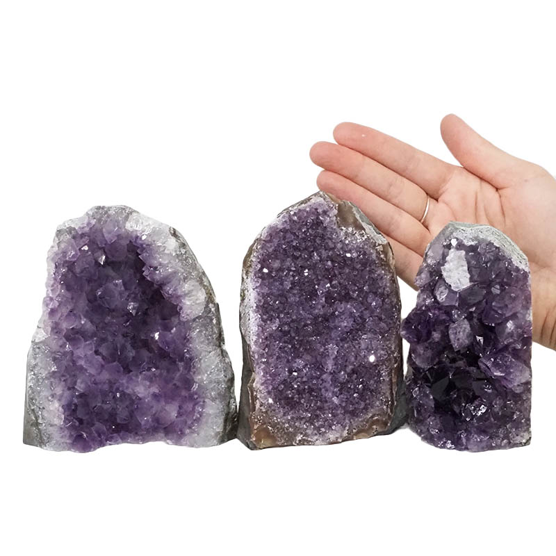 2.20kg Amethyst Crystal Geode Specimen Set 3 Pieces DN967 4 Amethyst Crystal Geode Specimen Set 3 Pieces DN967 | Himalayan Salt Factory