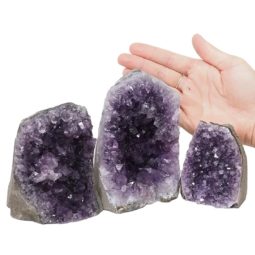 2.27kg Amethyst Crystal Geode Specimen Set 3 Pieces DN979 5 Amethyst Crystal Geode Specimen Set 3 Pieces DN979 | Himalayan Salt Factory