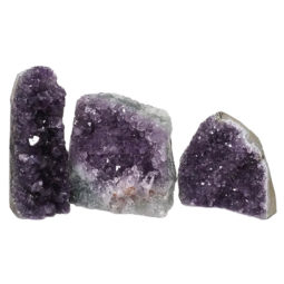 Amethyst Crystal Geode Specimen Set 3 Pieces DN980 | Himalayan Salt Factory