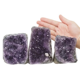 Amethyst Crystal Geode Specimen Set 3 Pieces DN981 | Himalayan Salt Factory