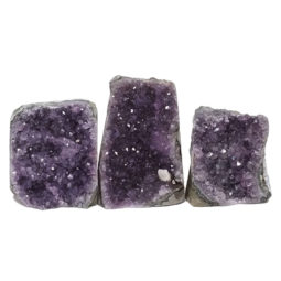 Amethyst Crystal Geode Specimen Set 3 Pieces DN981 | Himalayan Salt Factory