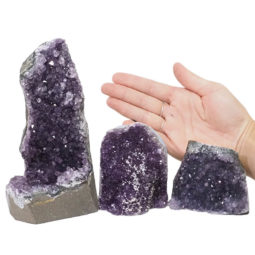 2.09kg Amethyst Crystal Geode Specimen Set 3 Pieces DN984 5 Amethyst Crystal Geode Specimen Set 3 Pieces DN984 | Himalayan Salt Factory