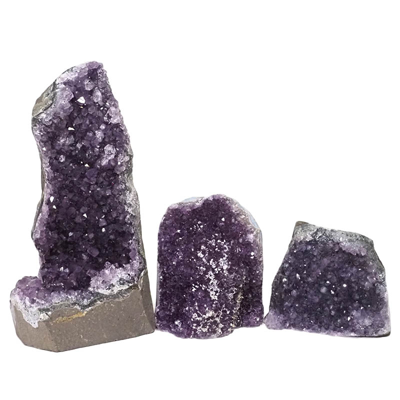 2.09kg Amethyst Crystal Geode Specimen Set 3 Pieces DN984 3 Amethyst Crystal Geode Specimen Set 3 Pieces DN984 | Himalayan Salt Factory