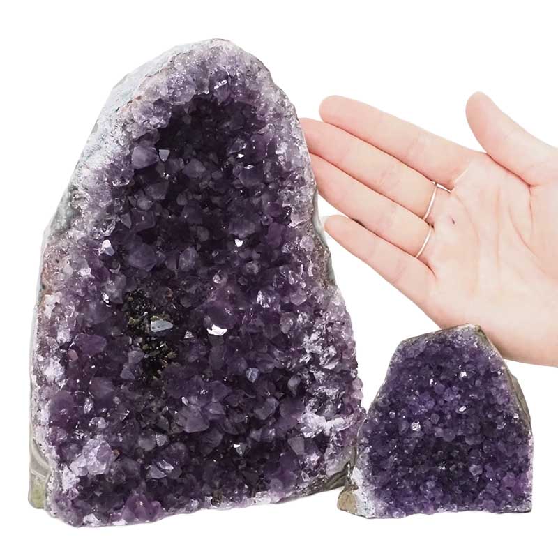 2.93kg Amethyst Crystal Geode Specimen Set 2 Pieces DN986 4 Amethyst Crystal Geode Specimen Set 3 Pieces DN986 | Himalayan Salt Factory
