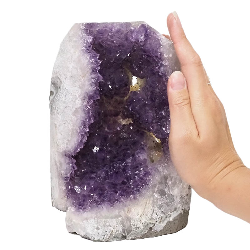 3.17kg Amethyst Crystal Geode Specimen DN987 4 Amethyst Crystal Geode Specimen Set 3 Pieces DN987 | Himalayan Salt Factory