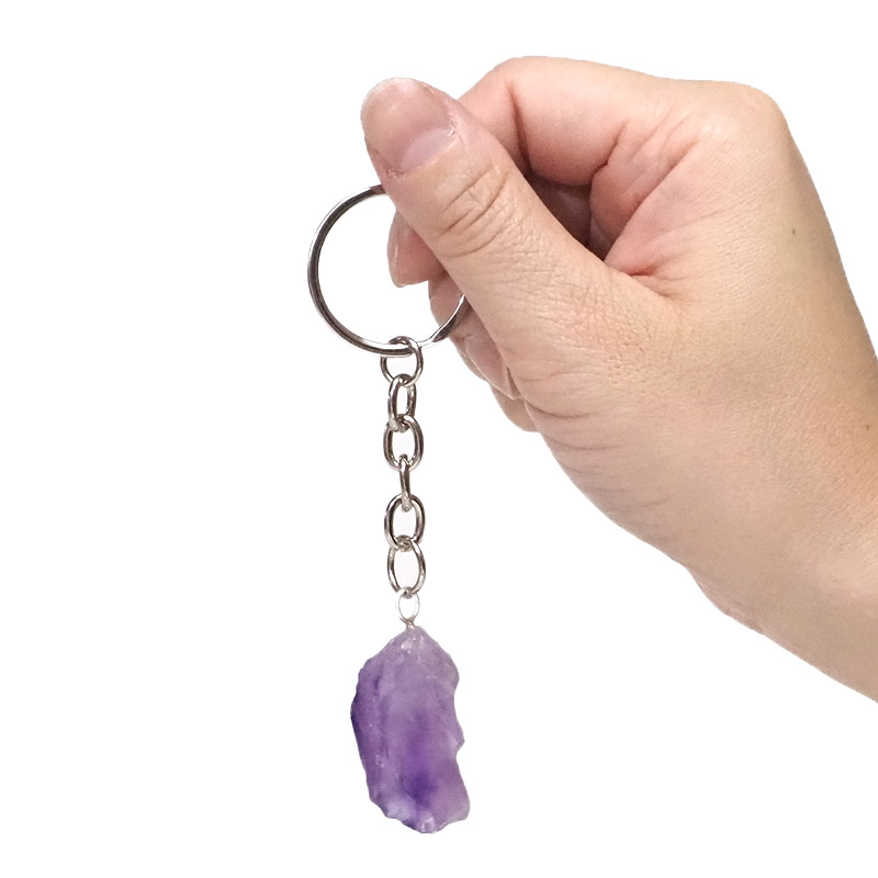 Amethyst Crystal Rough Keychain 4 Amethyst Crystal Rough Keychain | Himalayan Salt Factory