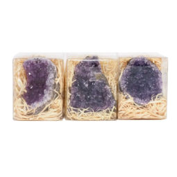 Amethyst Geode Druze Cluster Gift Box 10 Amethyst Druze Geode Gift Box | Himalayan Salt Factory