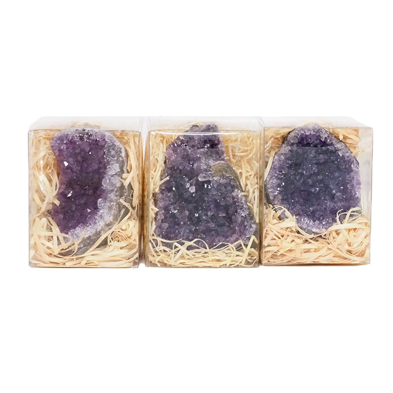 Amethyst Geode Druze Cluster Gift Box 5 Amethyst Druze Geode Gift Box | Himalayan Salt Factory