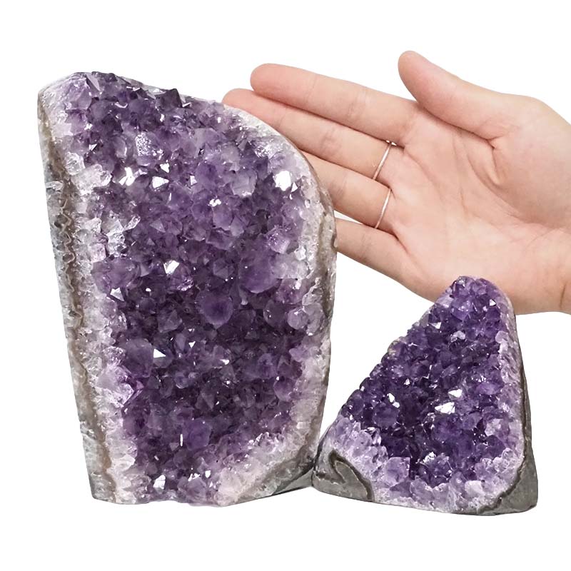 3.11kg Amethyst Polished Crystal Geode Specimen Set 2 Pieces DN833 4 Amethyst Polished Crystal Geode Specimen DN833 | Himalayan Salt Factory