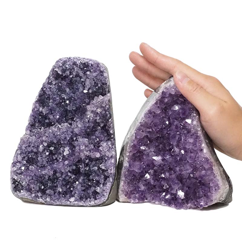 2.67kg Amethyst Polished Crystal Geode Specimen Set 2 Pieces DN835 4 Amethyst Polished Crystal Geode Specimen DN835 | Himalayan Salt Factory