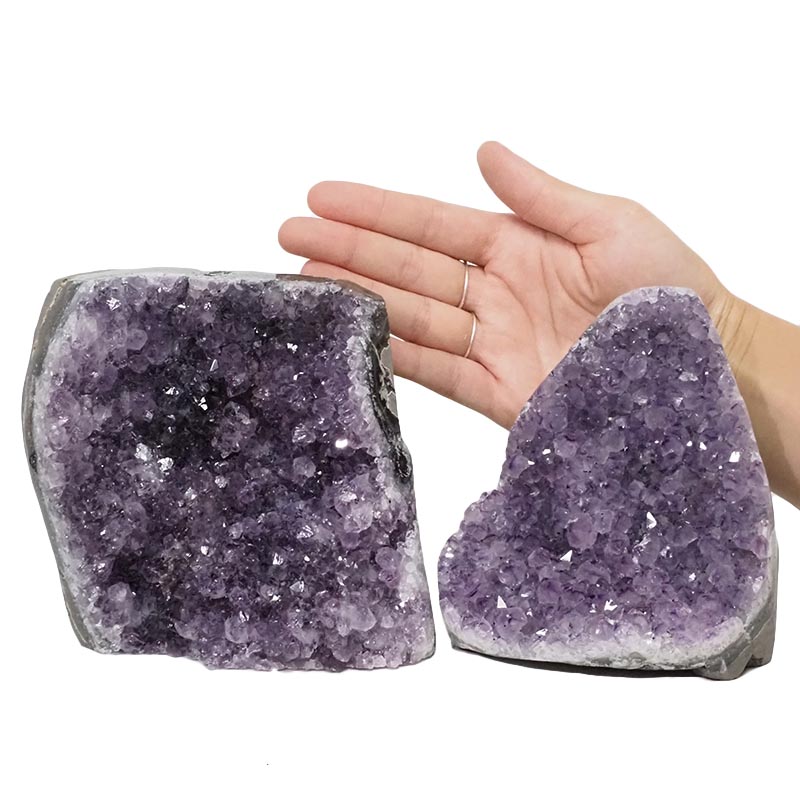 3.49kg Amethyst Polished Crystal Geode Specimen Set 2 Pieces DN819 4 Amethyst Polished Crystal Geode Specimen Set 2 Pieces DN819 | Himalayan Salt Factory