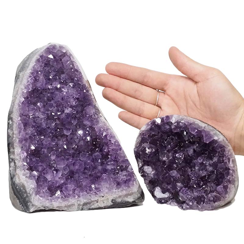 3.38kg Amethyst Polished Crystal Geode Specimen Set 2 Pieces DN822 4 Amethyst Polished Crystal Geode Specimen Set 2 Pieces DN822 | Himalayan Salt Factory