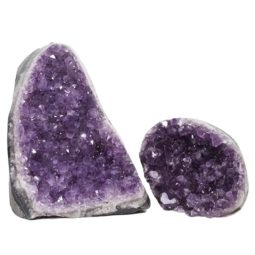 Amethyst Polished Crystal Geode Specimen Set 2 Pieces DN822 | Himalayan Salt Factory