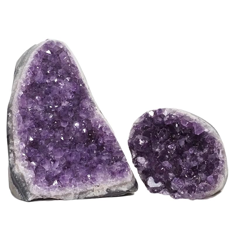 3.38kg Amethyst Polished Crystal Geode Specimen Set 2 Pieces DN822 3 Amethyst Polished Crystal Geode Specimen Set 2 Pieces DN822 | Himalayan Salt Factory