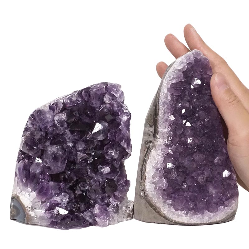 2.19kg Amethyst Polished Crystal Geode Specimen Set 2 Pieces DN823 4 Amethyst Polished Crystal Geode Specimen Set 2 Pieces DN823 | Himalayan Salt Factory
