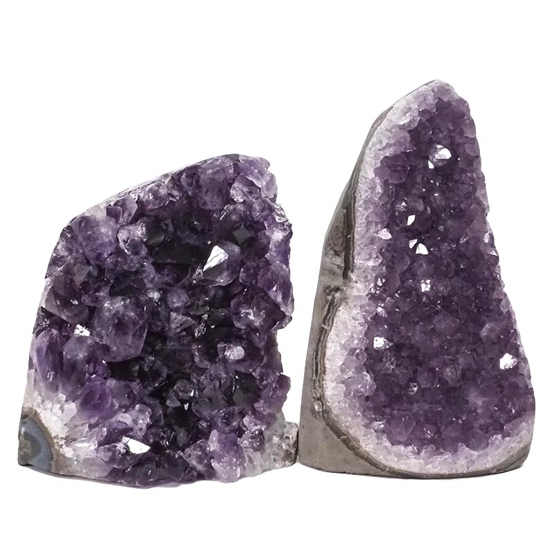 2.19kg Amethyst Polished Crystal Geode Specimen Set 2 Pieces DN823 3 Amethyst Polished Crystal Geode Specimen Set 2 Pieces DN823 | Himalayan Salt Factory