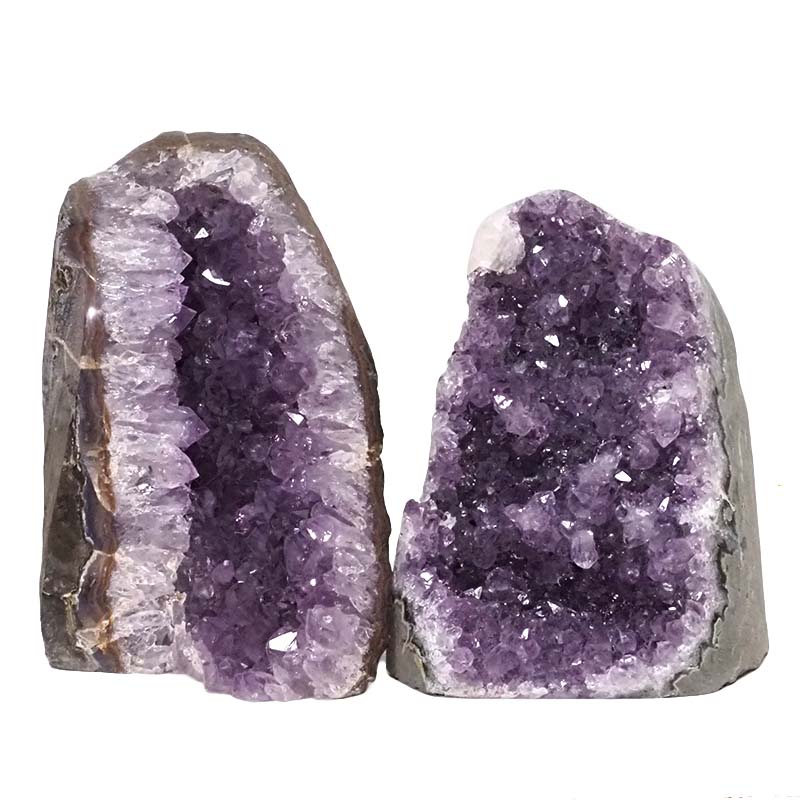 2.60kg Amethyst Polished Crystal Geode Specimen Set 2 Pieces DN825 3 Amethyst Polished Crystal Geode Specimen Set 2 Pieces DN825 | Himalayan Salt Factory