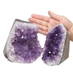 2.86kg Amethyst Polished Crystal Geode Specimen Set 2 Pieces DN850 5 Amethyst Polished Crystal Geode Specimen Set 2 Pieces DN850 | Himalayan Salt Factory