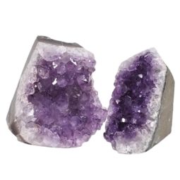 Amethyst Polished Crystal Geode Specimen Set 2 Pieces DN850 | Himalayan Salt Factory