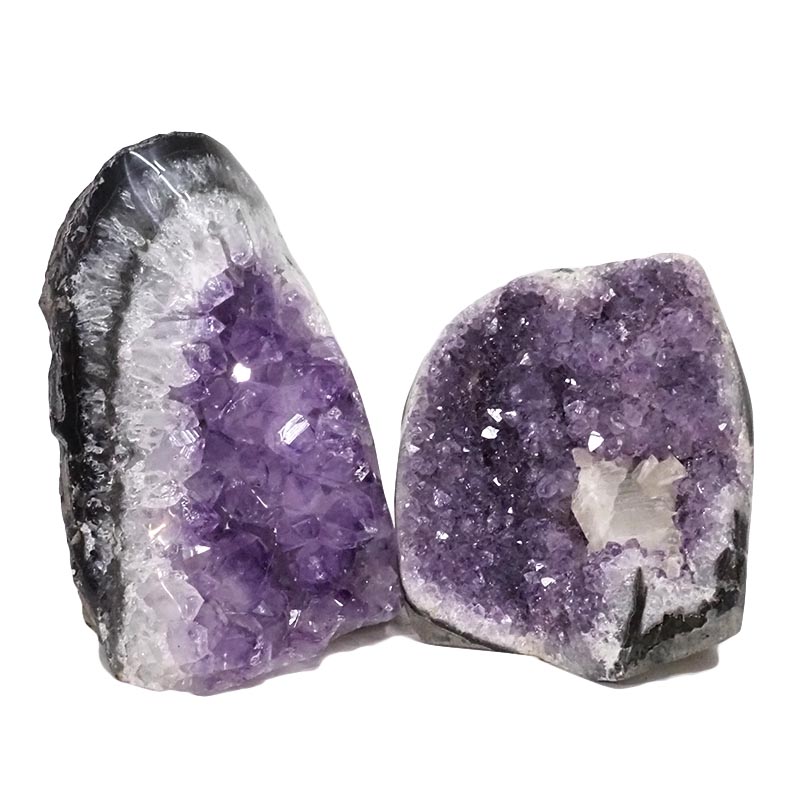 2.57kg Amethyst Polished Crystal Geode Specimen Set 2 Pieces DN854 3 Amethyst Polished Crystal Geode Specimen Set 2 Pieces DN854 | Himalayan Salt Factory