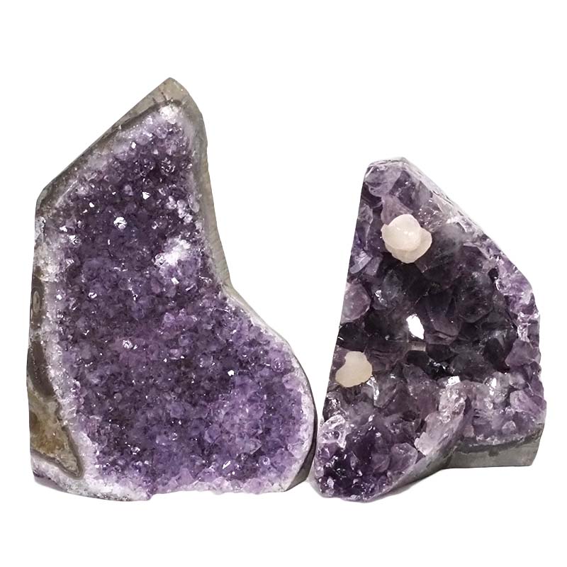 2.44kg Amethyst Polished Crystal Geode Specimen Set 2 Pieces DN855 3 Amethyst Polished Crystal Geode Specimen Set 2 Pieces DN855 | Himalayan Salt Factory