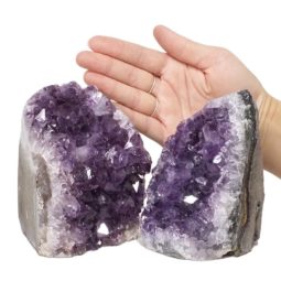 2.45kg Amethyst Polished Crystal Geode Specimen Set 2 Pieces DN856 5 Amethyst Polished Crystal Geode Specimen Set 2 Pieces DN856 | Himalayan Salt Factory