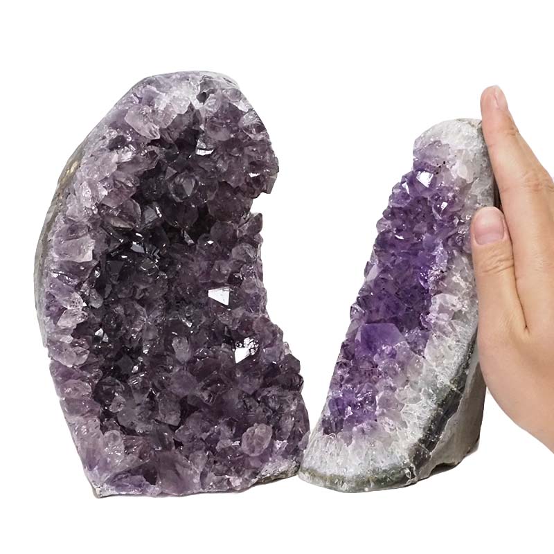 3.11kg Amethyst Polished Crystal Geode Specimen Set 2 Pieces DN857 4 Amethyst Polished Crystal Geode Specimen Set 2 Pieces DN857 | Himalayan Salt Factory