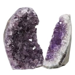 Amethyst Polished Crystal Geode Specimen Set 2 Pieces DN857 | Himalayan Salt Factory