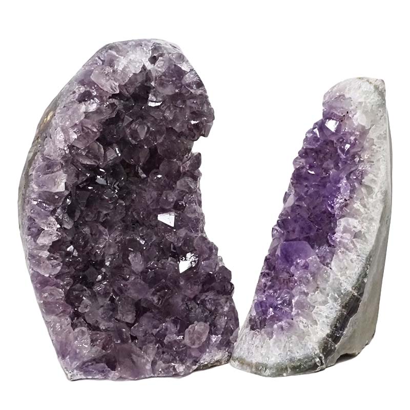 3.11kg Amethyst Polished Crystal Geode Specimen Set 2 Pieces DN857 3 Amethyst Polished Crystal Geode Specimen Set 2 Pieces DN857 | Himalayan Salt Factory